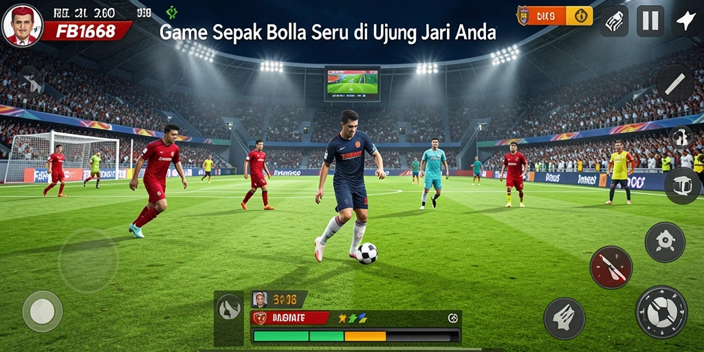 Tangkapan layar FB168 yang menampilkan aksi seru permainan sepak bola.