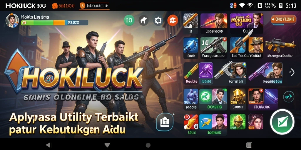 Tampilan HOKILUCK yang sederhana dan efektif untuk kebutuhan sehari-hari.
