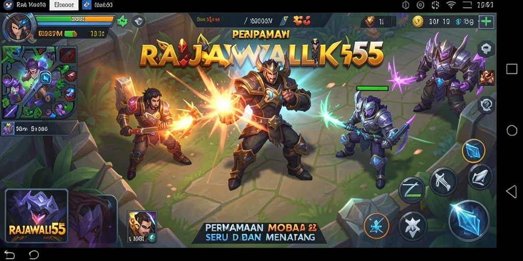 Tampilan gameplay seru dalam RAJAWALI55 yang penuh aksi.