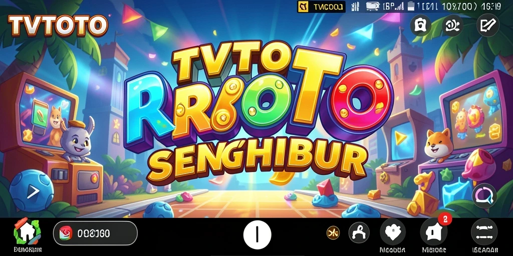 Tampilan gameplay arcade TVTOTO yang cerah dan menantang.